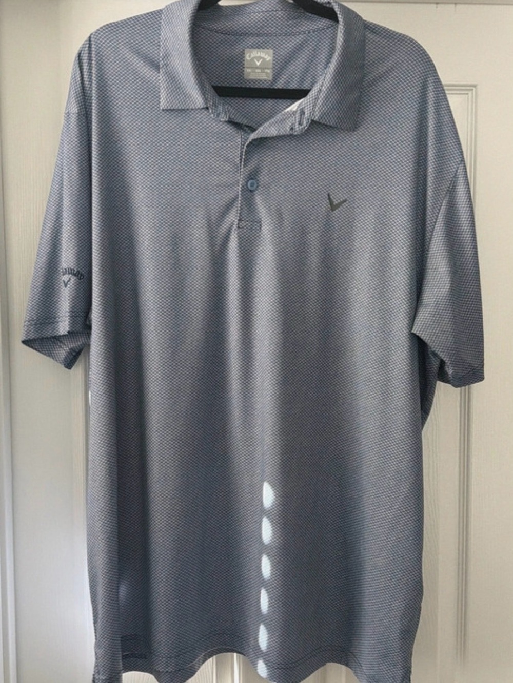 Callaway Light Blue Micro-Textured Polo Shirt